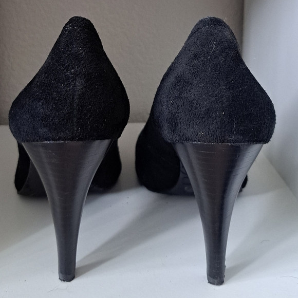 BcbGeneration Black Suede Leather Pumps Heels Size 11 - Picture 3 of 9